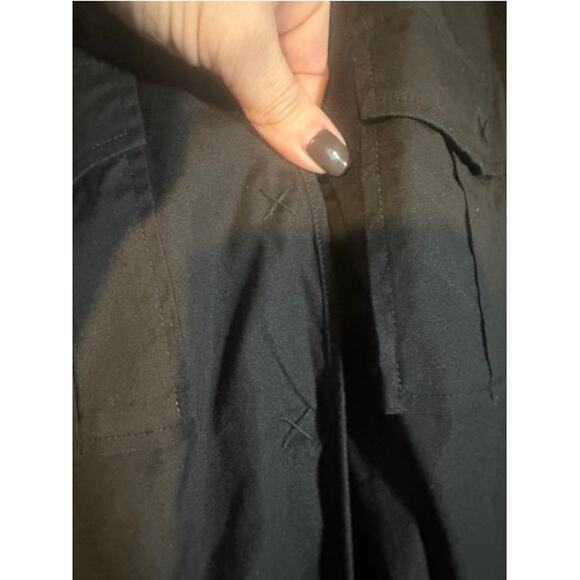 Ann Taylor Loft Black Long Sleeve Drawstring Waist T-Shirt Dress Women Sz 6 - Picture 4 of 13